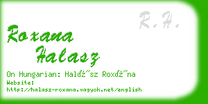 roxana halasz business card